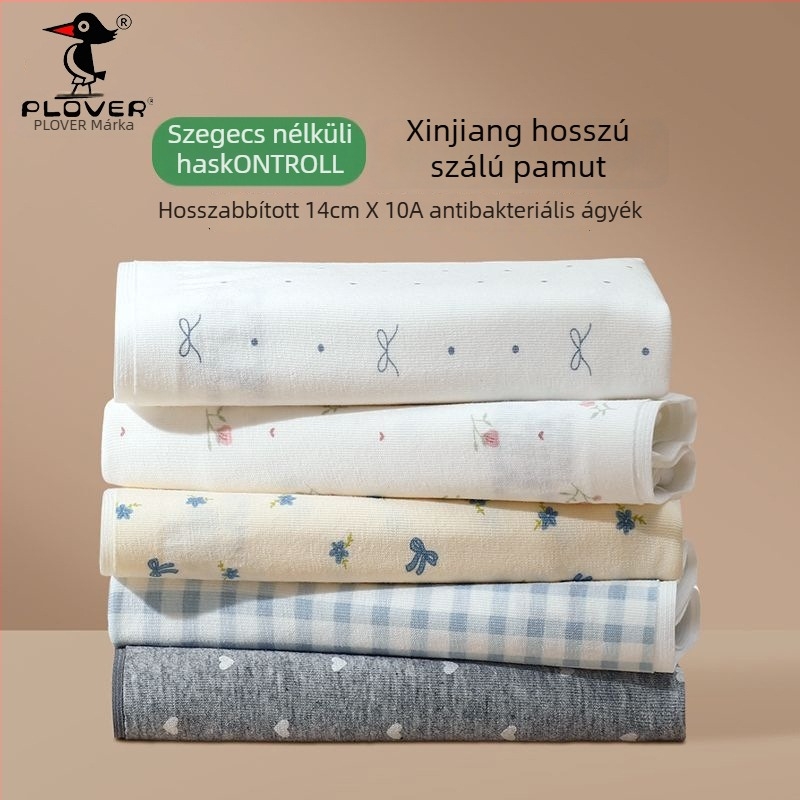 Női pamut magas derekú alsónemű, antibakteriális, lélegző, gyorsan száradó; kötött anyag; ágyéki belső 95–100% pamut