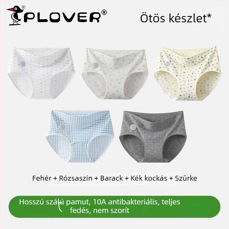 Női pamut magas derekú alsónemű, antibakteriális, lélegző, gyorsan száradó; kötött anyag; ágyéki belső 95–100% pamut