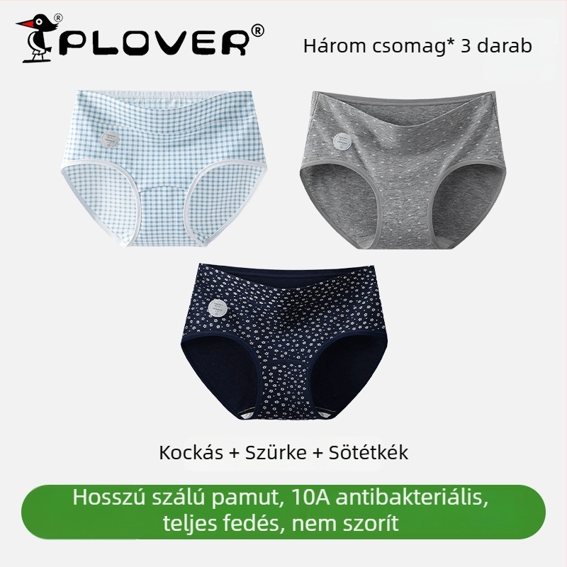 Női pamut magas derekú alsónemű, antibakteriális, lélegző, gyorsan száradó; kötött anyag; ágyéki belső 95–100% pamut