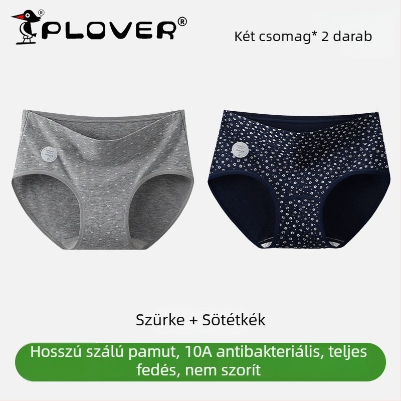 Női pamut magas derekú alsónemű, antibakteriális, lélegző, gyorsan száradó; kötött anyag; ágyéki belső 95–100% pamut