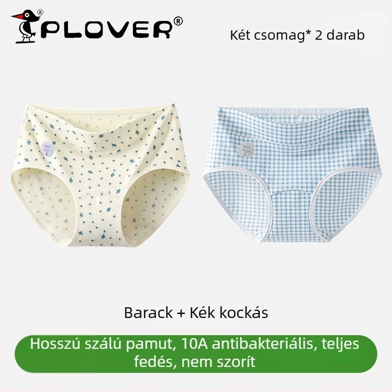 Női pamut magas derekú alsónemű, antibakteriális, lélegző, gyorsan száradó; kötött anyag; ágyéki belső 95–100% pamut