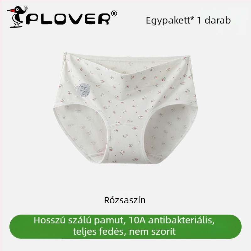 Női pamut magas derekú alsónemű, antibakteriális, lélegző, gyorsan száradó; kötött anyag; ágyéki belső 95–100% pamut