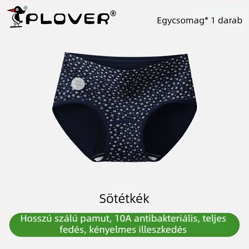 Női pamut magas derekú alsónemű, antibakteriális, lélegző, gyorsan száradó; kötött anyag; ágyéki belső 95–100% pamut