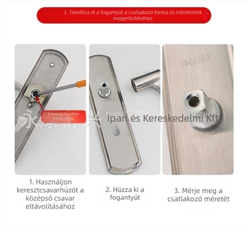 Beltéri ajtókilincs, rozsdamentes acélból, modern minimalista stílus, univerzális illeszkedés beltéri ajtókhoz