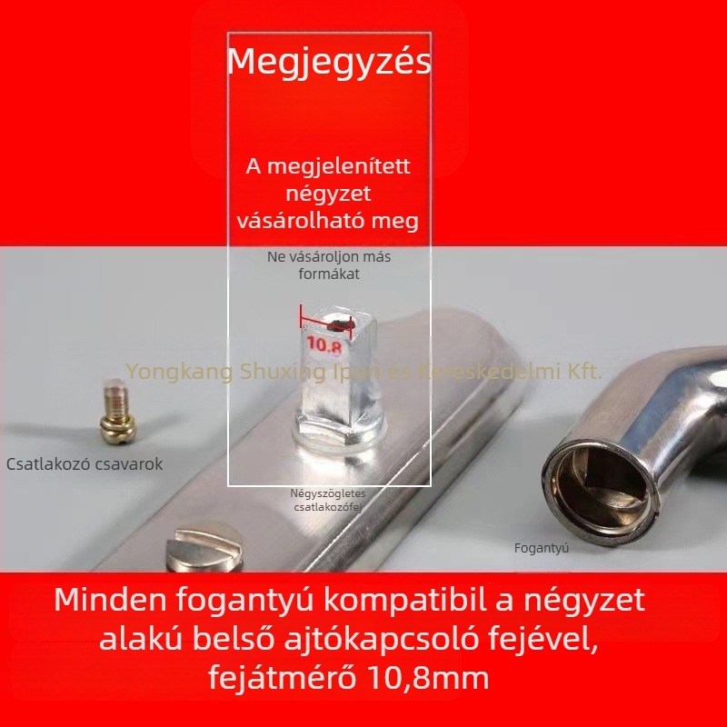 Beltéri ajtókilincs, rozsdamentes acélból, modern minimalista stílus, univerzális illeszkedés beltéri ajtókhoz