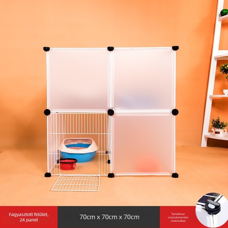 Műanyag beltéri háziállatkerítés kutyáknak és nyulaknak átlátszó panellel