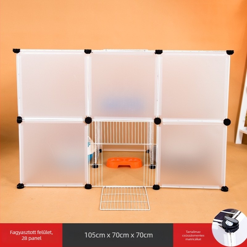 Műanyag beltéri háziállatkerítés kutyáknak és nyulaknak átlátszó panellel