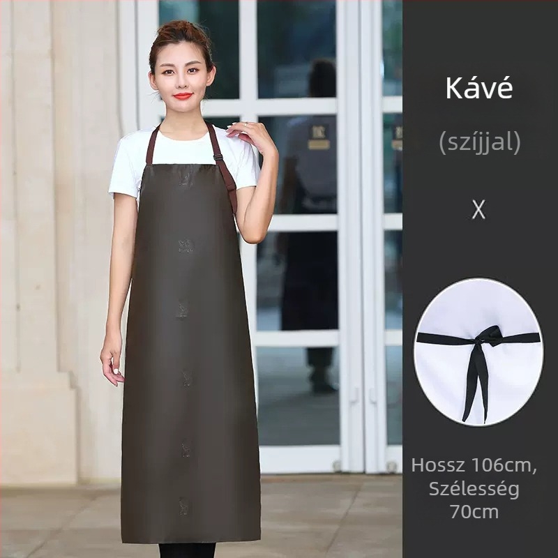 PU anyagú ujjatlan kötény, olaj- és foltálló, modern minimalista stílus, egyszínű