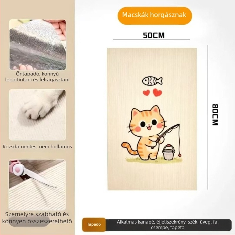 Rajzolt macska mászófal filcből, kanapévédő, kopásálló, többfunkciós falikialakítás, 100 darabos csomag