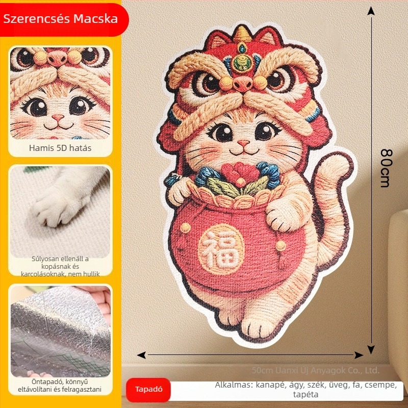 Rajzolt macska mászófal filcből, kanapévédő, kopásálló, többfunkciós falikialakítás, 100 darabos csomag