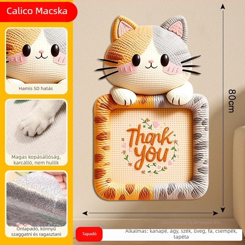 Rajzolt macska mászófal filcből, kanapévédő, kopásálló, többfunkciós falikialakítás, 100 darabos csomag