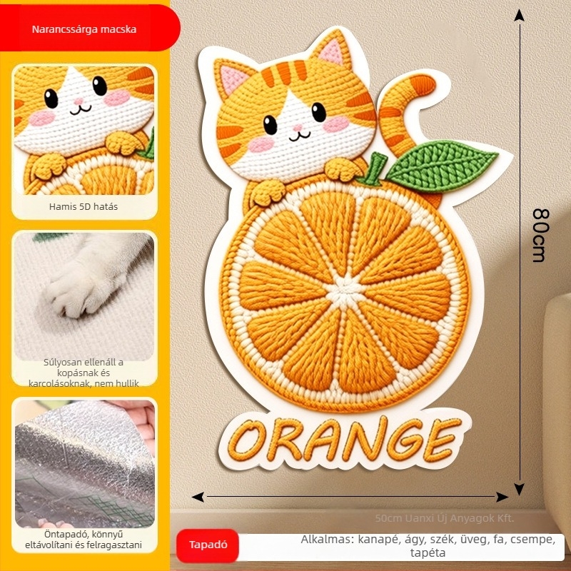 Rajzolt macska mászófal filcből, kanapévédő, kopásálló, többfunkciós falikialakítás, 100 darabos csomag