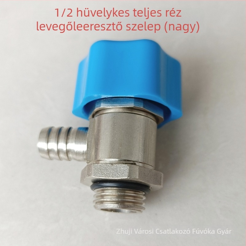 Radiátor leeresztő csap csavaros kapcsolattal — réz, nikkelezett bevonat, 0–100°C működési hőmérséklet, víz közeghez