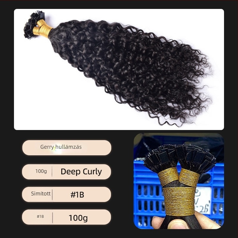 Női parókadarab, valódi hajból, kézzel szövött, egyenes, modell ST, középen elválasztott frufni