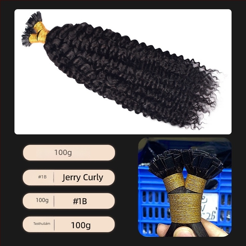 Női parókadarab, valódi hajból, kézzel szövött, egyenes, modell ST, középen elválasztott frufni