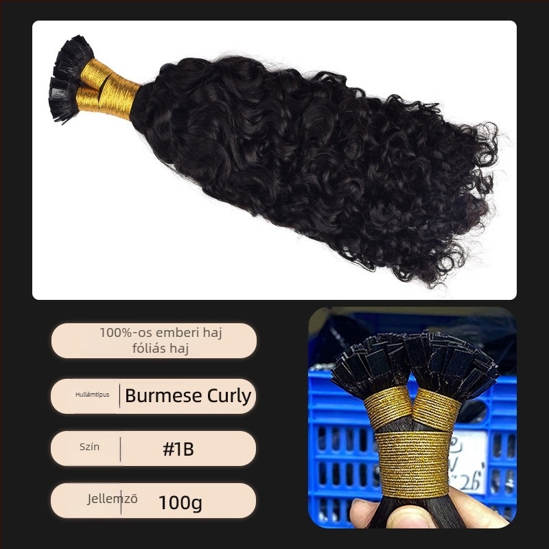 Női parókadarab, valódi hajból, kézzel szövött, egyenes, modell ST, középen elválasztott frufni