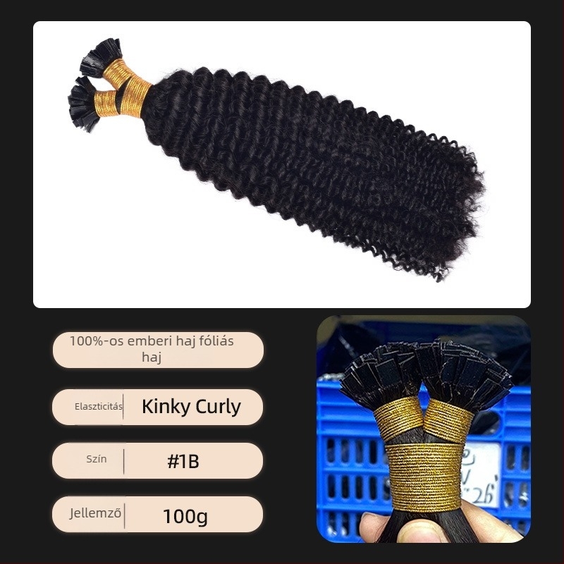 Női parókadarab, valódi hajból, kézzel szövött, egyenes, modell ST, középen elválasztott frufni