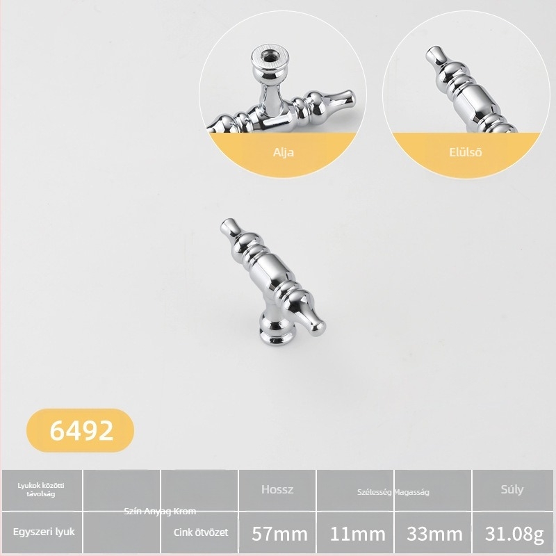 Szekrényajtó fogantyú — gömb alakú, cinkötvözetből, olasz minimalista stílus, felületre szerelhető, egylyukú modell