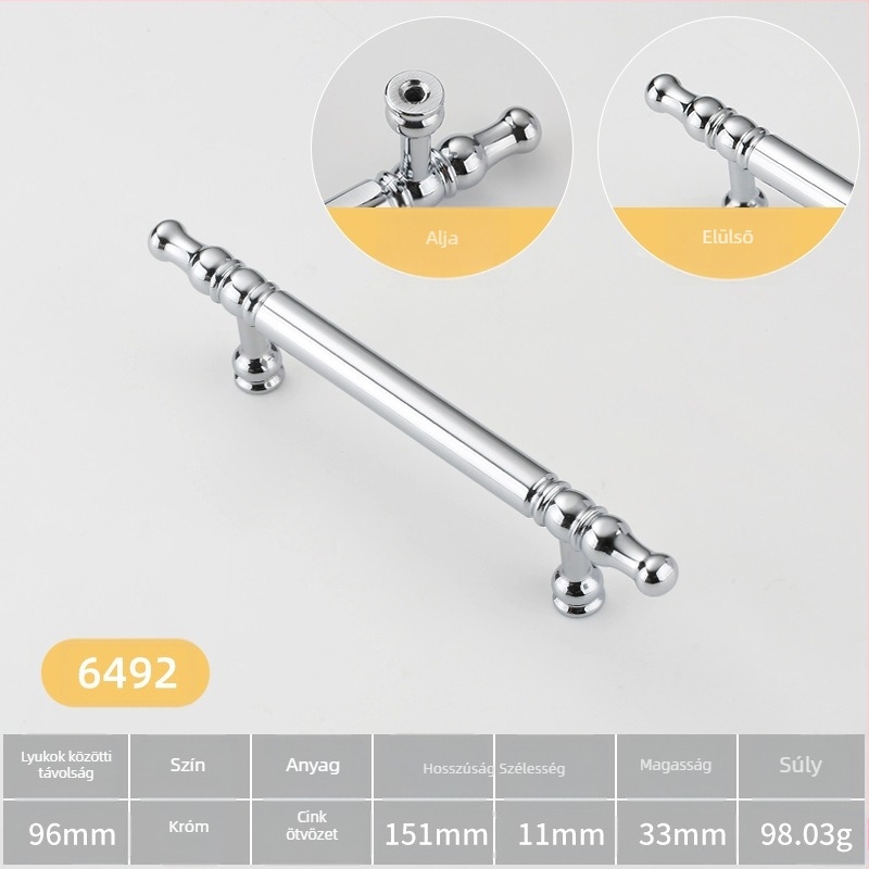 Szekrényajtó fogantyú — gömb alakú, cinkötvözetből, olasz minimalista stílus, felületre szerelhető, egylyukú modell