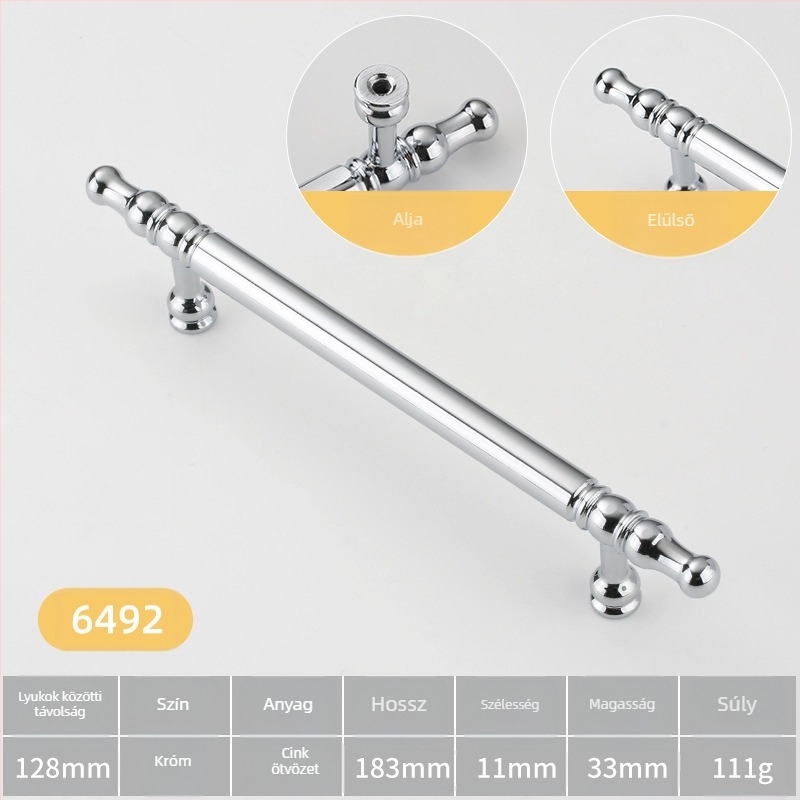 Szekrényajtó fogantyú — gömb alakú, cinkötvözetből, olasz minimalista stílus, felületre szerelhető, egylyukú modell