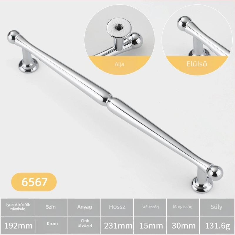 Szekrényajtó fogantyú — gömb alakú, cinkötvözetből, olasz minimalista stílus, felületre szerelhető, egylyukú modell