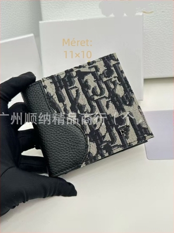 D-brand valódi bőrből készült kártyatartó, rövid modell, gyémántvarrás, kopásálló