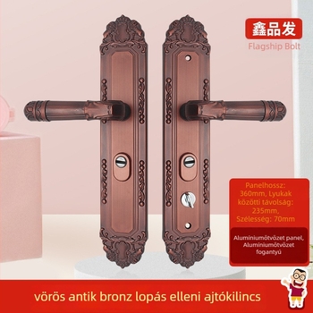 Bejárati ajtó kilincs zárval - alumíniumötvözet, Xinpinfa, modell 901, modern minimalist dizájn