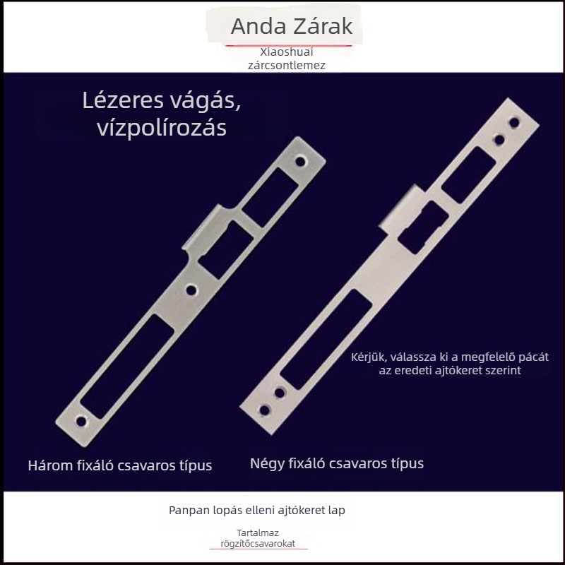 Zártest kerethez, lopás elleni ajtóhoz, rozsdamentes acél, modell Little Handsome, stílus könnyű luxus