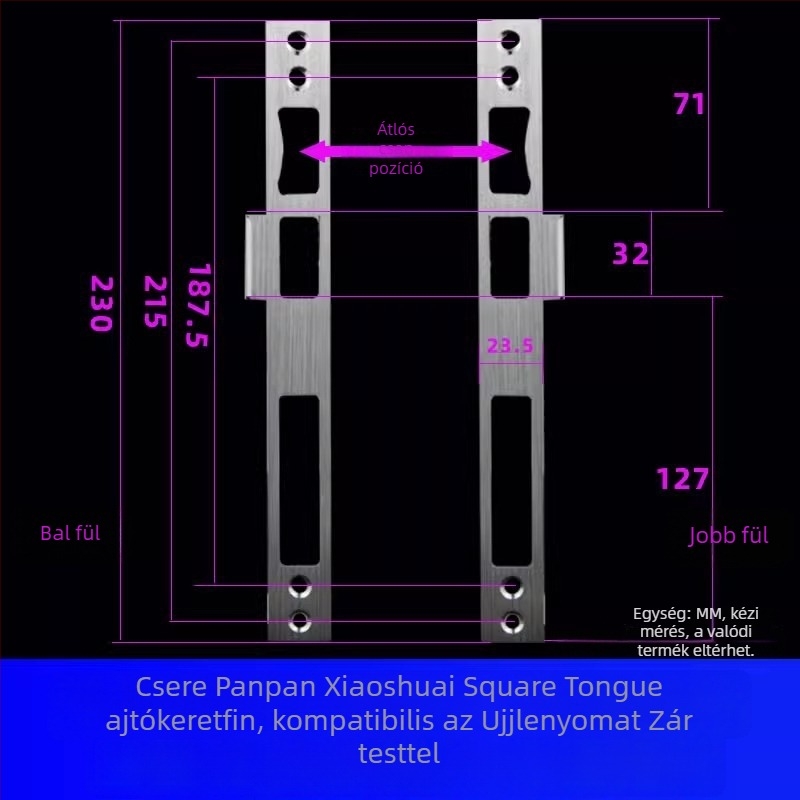 Zártest kerethez, lopás elleni ajtóhoz, rozsdamentes acél, modell Little Handsome, stílus könnyű luxus
