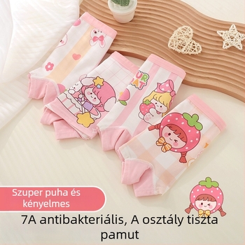 Lányoknak készült pamut alsónemű, antibakteriális, 95% pamut, biztonsági osztály A, modell K-29