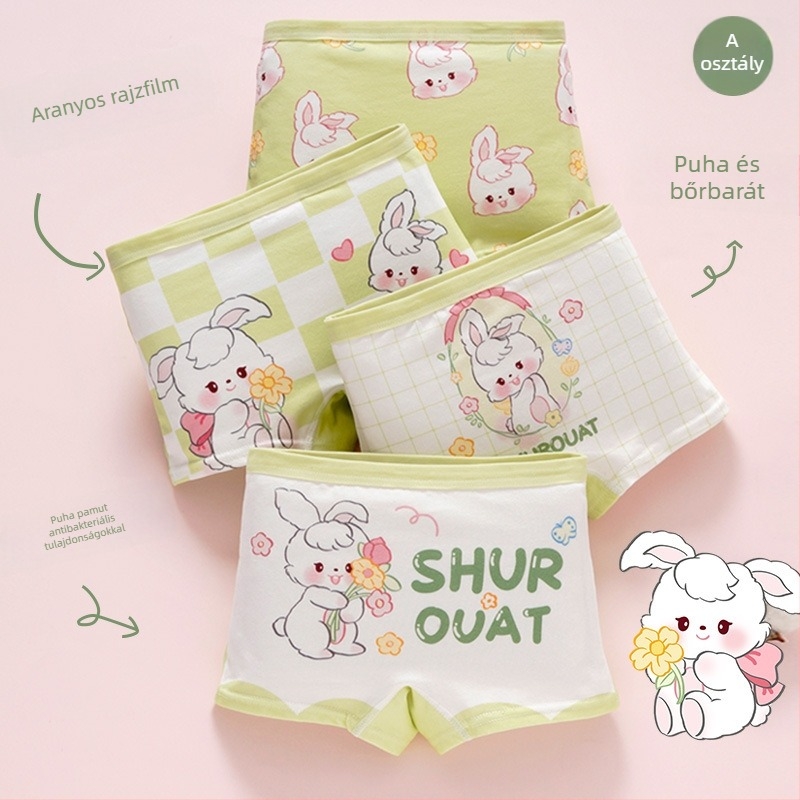 Lányoknak készült pamut alsónemű, antibakteriális, 95% pamut, biztonsági osztály A, modell K-29