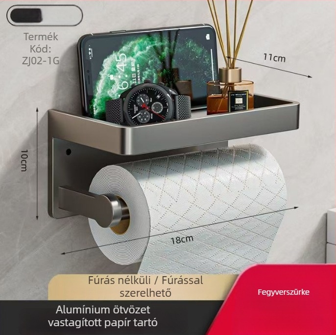 Szalvétatartó űr-alumíniumból és rozsdamentes acélból, négyszögletes forma, oxidált felület, modern minimalist stílus