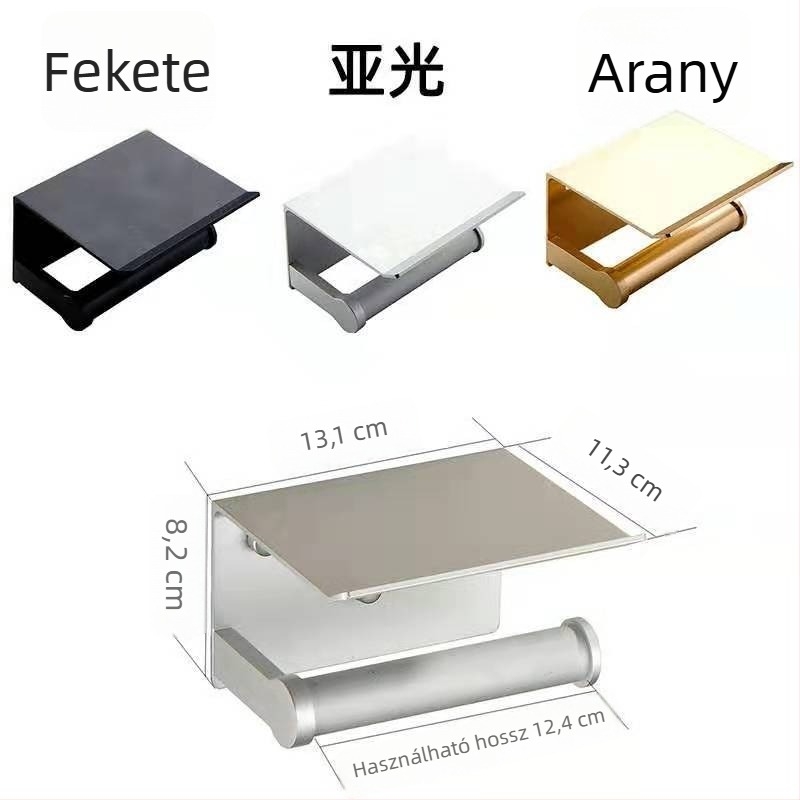 Szalvétatartó űr-alumíniumból és rozsdamentes acélból, négyszögletes forma, oxidált felület, modern minimalist stílus