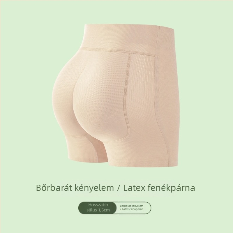 Női boxer briefs beépített fenéppárnákkal, középmagas derekú, légáteresztő nylon 80–90%, pamut belső