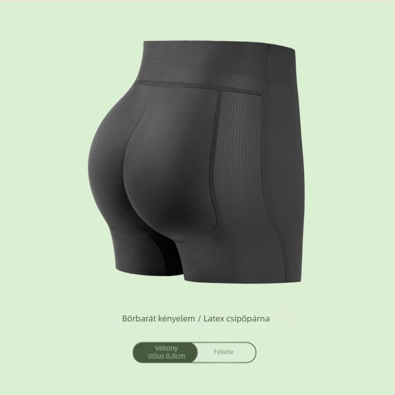 Női boxer briefs beépített fenéppárnákkal, középmagas derekú, légáteresztő nylon 80–90%, pamut belső