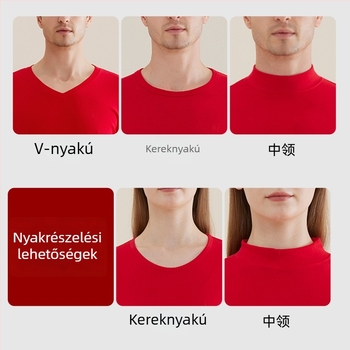 Férfi termikus alsó-felső készlet, 100% pamut, antibakteriális, háromrétegű, extrán vastag 501–600 g/m², hosszú ujjú felső, egylinés gallér, nadrágokkal együtt
