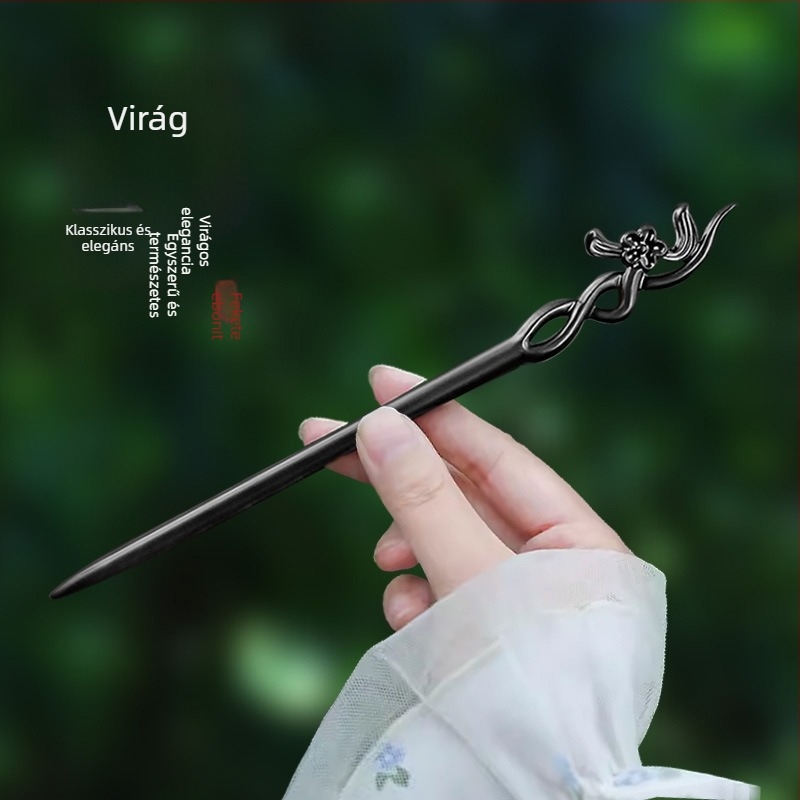 Hajtű fa gravírozott kínai stílusú szilvavirág motívummal (Anyag: Fa; Stílus: Kínai; Feldolgozás: Gravírozás; Forma: Virágok)