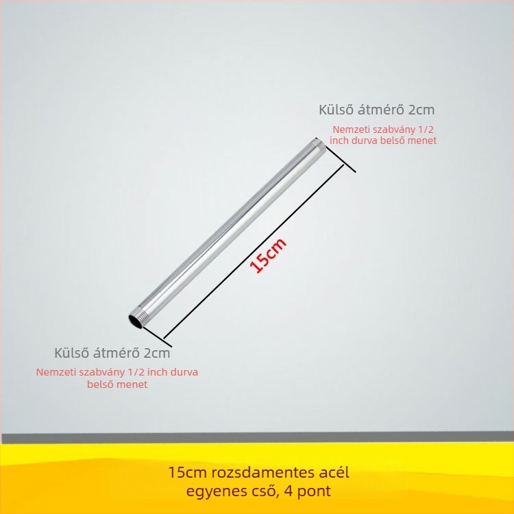 Qt132 Egyenescső zuhanytartó, réz/rozsdamentes acél kivitel, rejtett menetes szerelés, 0–95°C működési hőmérséklet, 1 MPa névleges nyomás