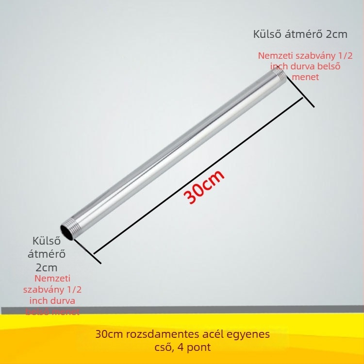 Qt132 Egyenescső zuhanytartó, réz/rozsdamentes acél kivitel, rejtett menetes szerelés, 0–95°C működési hőmérséklet, 1 MPa névleges nyomás