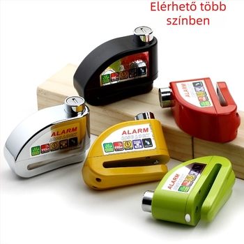 Riasztó tárcsafék-zár elektromos kerékpárhoz és motorkerékpárhoz, DF 8308, Anyag: cink-ötvözet, réz, Tömeg: 0,51 kg