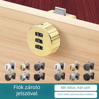 Fiókok és szekrények jelszavas zár — anyag: cinkötvözet + ABS; modell: jelszavas zár; alkalmazás: fiókok, szekrények, tárolók, iratszekrények; típus: számkód; nyitás: jelszó
