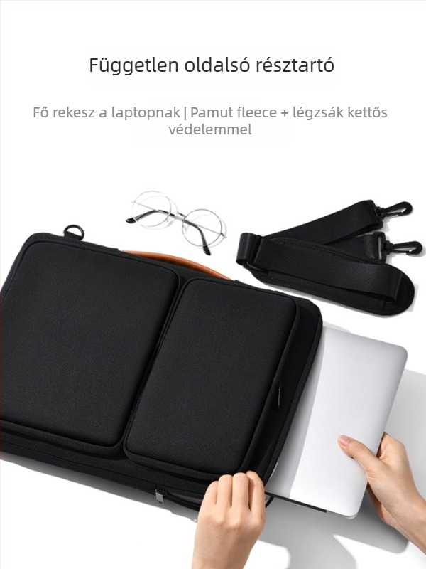 Üzleti stílusú laptop tok, Oxford szövet, bélés vászon, vízálló, kopás- és ütésálló