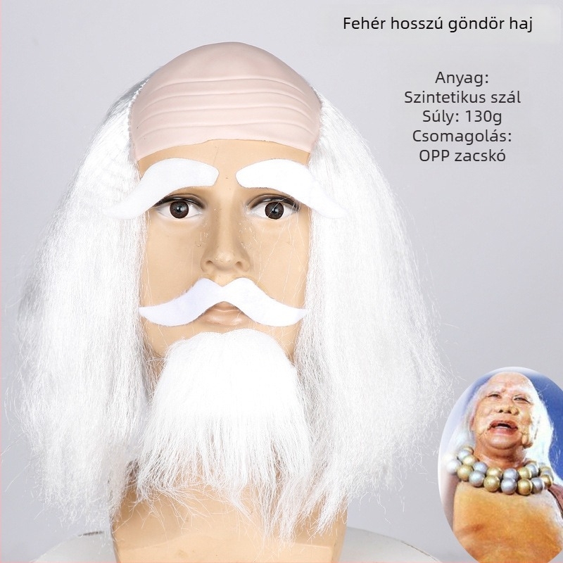 COS paróka kopasz kinézettel, modell 3737, mókás stílus, közepes hosszúságú haj, anyaga: K silk / P silk, alkalmas minden arcvonásra