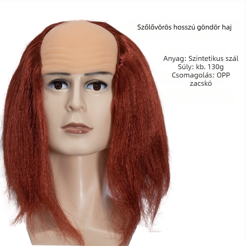 COS paróka kopasz kinézettel, modell 3737, mókás stílus, közepes hosszúságú haj, anyaga: K silk / P silk, alkalmas minden arcvonásra