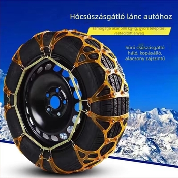 Gumi csúszásgátló kerékcsík autókhoz, SUV-khez és kisbuszokhoz — univerzális, körülbelül 4 kg, telepítés támogatott, illeszkedik 205/55R16, 235/55R18, 225/65R17 méretekhez