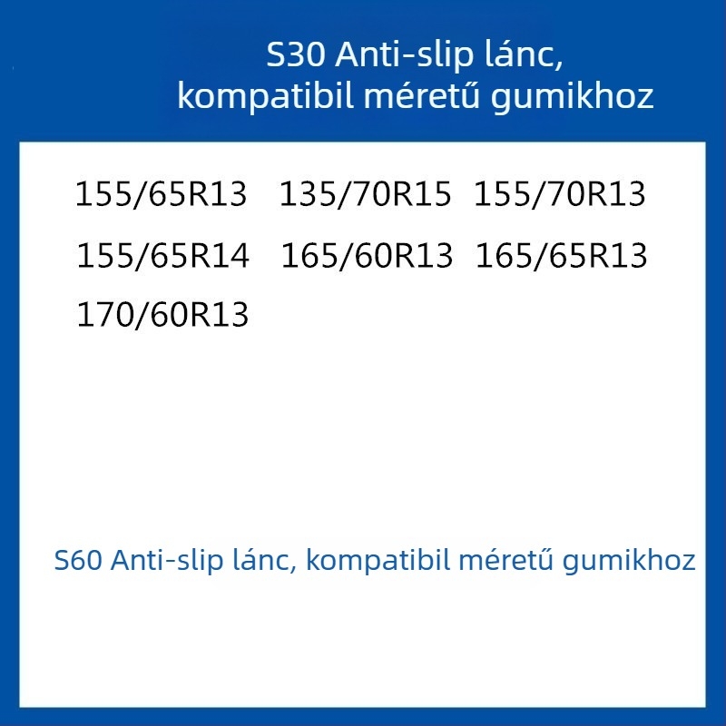 Gumi csúszásgátló kerékcsík autókhoz, SUV-khez és kisbuszokhoz — univerzális, körülbelül 4 kg, telepítés támogatott, illeszkedik 205/55R16, 235/55R18, 225/65R17 méretekhez