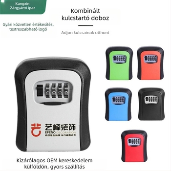 Falra szerelt jelszavas kulcstartó doboz — ABS alumínium ötvözet, KC-108, zárókar vastagsága 95 mm, rudak közötti távolság 95 mm