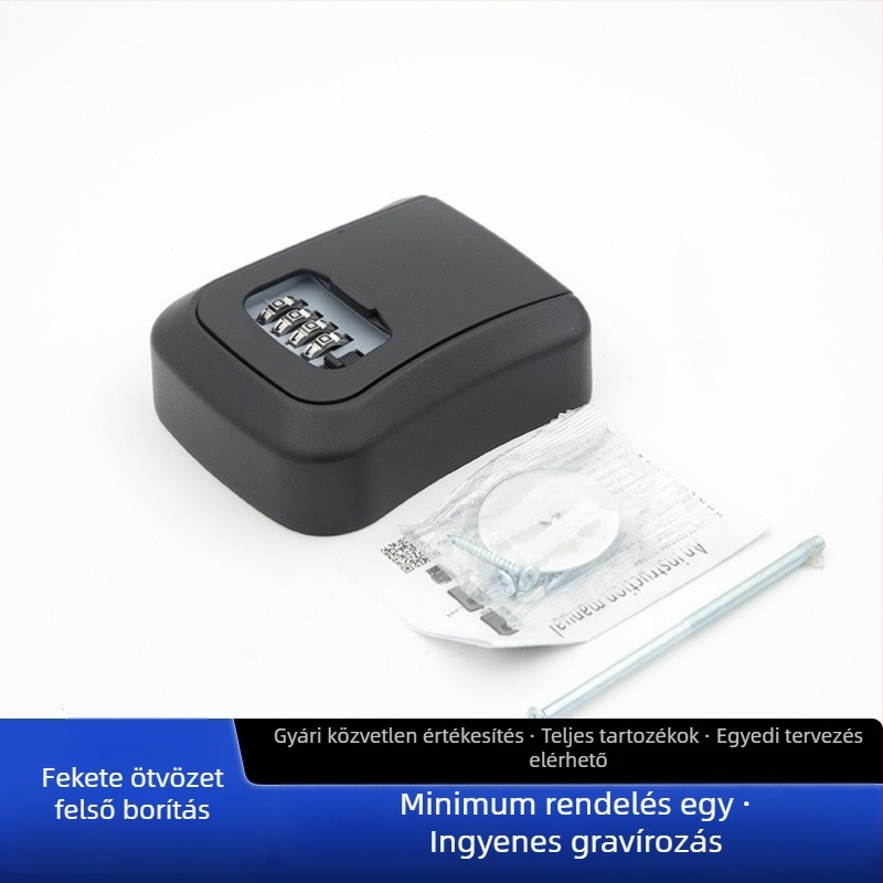 Falra szerelt jelszavas kulcstartó doboz — ABS alumínium ötvözet, KC-108, zárókar vastagsága 95 mm, rudak közötti távolság 95 mm