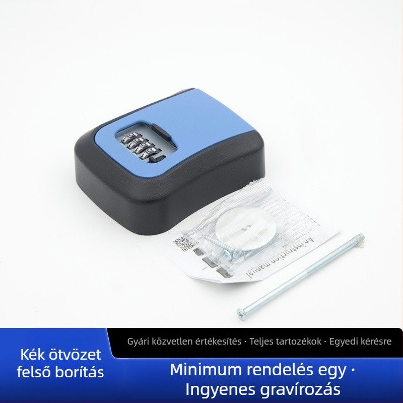 Falra szerelt jelszavas kulcstartó doboz — ABS alumínium ötvözet, KC-108, zárókar vastagsága 95 mm, rudak közötti távolság 95 mm