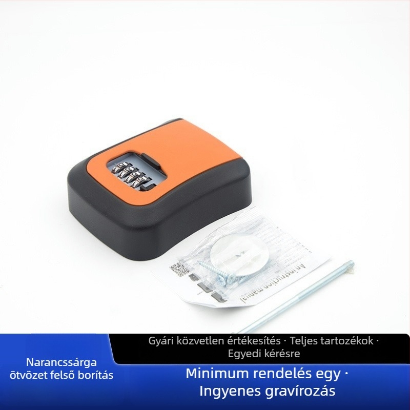 Falra szerelt jelszavas kulcstartó doboz — ABS alumínium ötvözet, KC-108, zárókar vastagsága 95 mm, rudak közötti távolság 95 mm